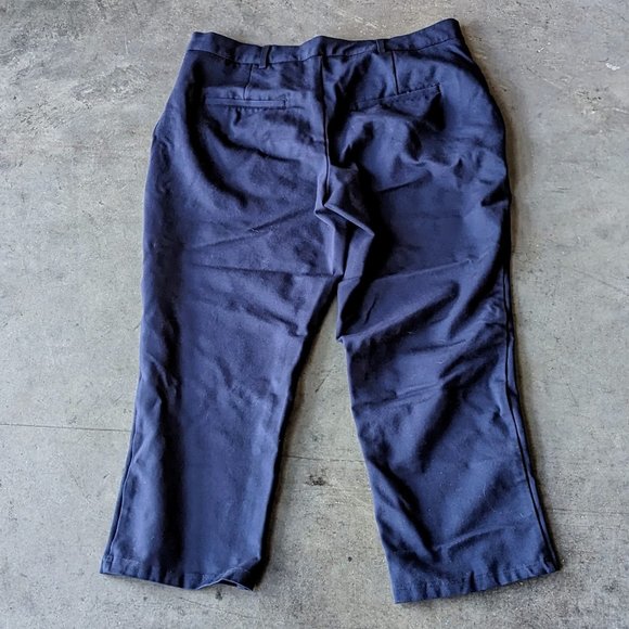 Universal Standard Navy Blue Cropped Cigarette Pants size 10/12 - Picture 7 of 8